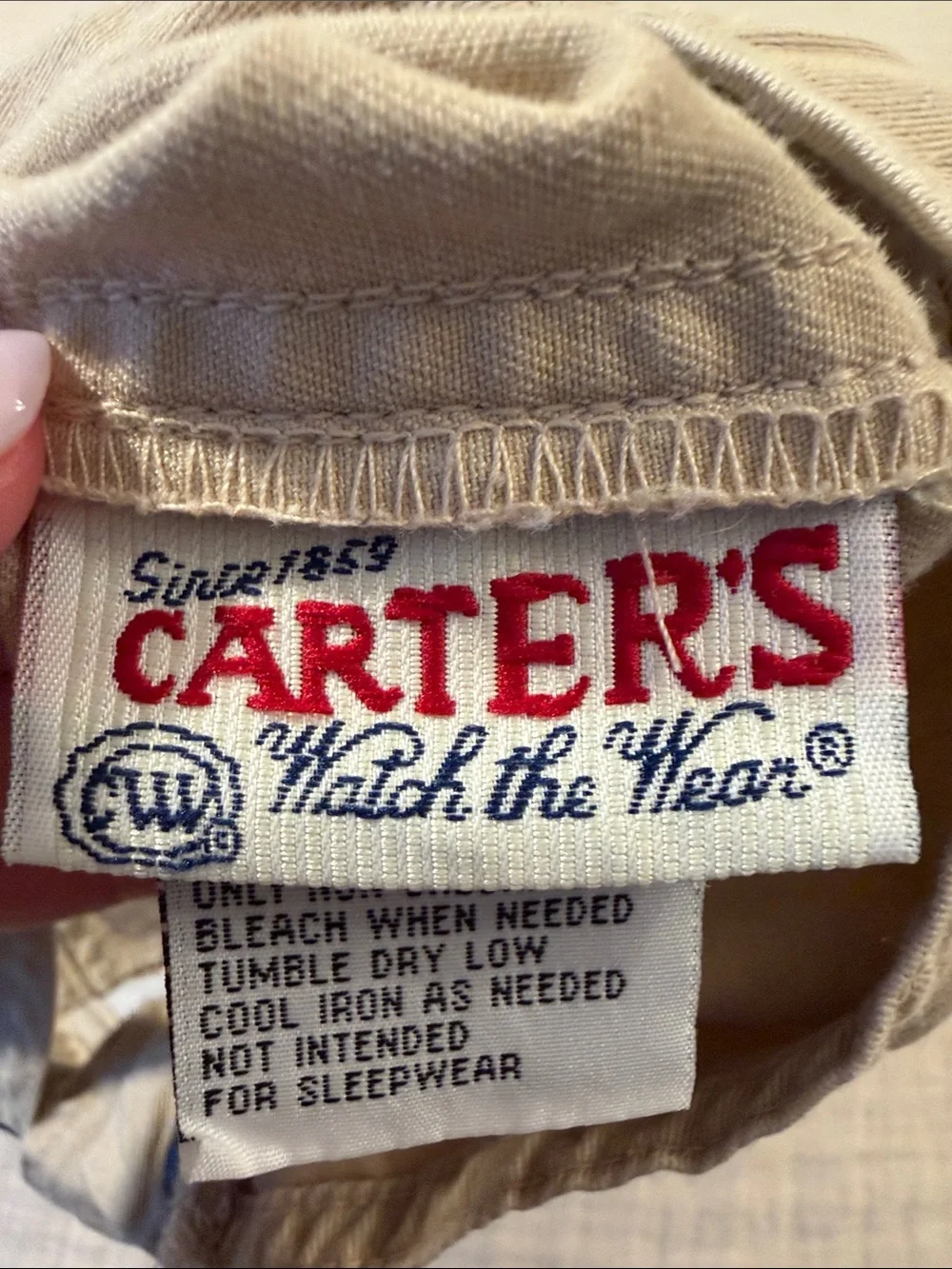 Vintage 90s/Y2K Carter’s Superwear 18M Khaki Floral Embroidered Overalls, sz 18m